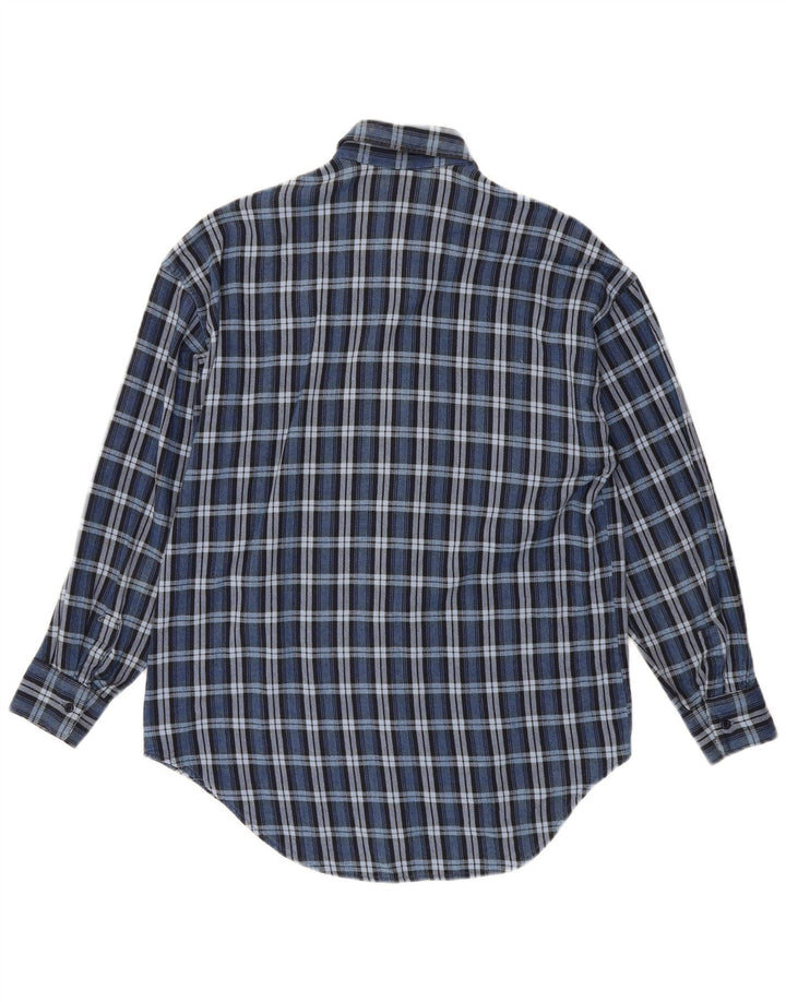 Enara Camice Chemise en flanelle pour homme en coton à petits carreaux bleus