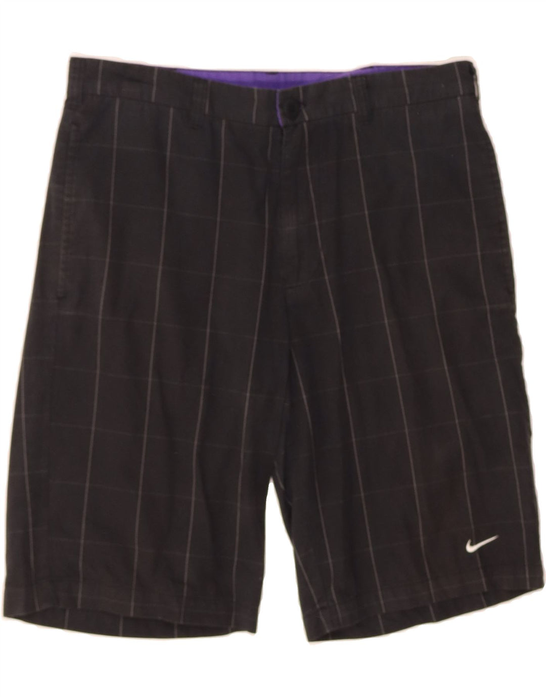 NIKE Mens Chino Shorts Medium W30 Black Check Cotton Vintage Nike and Second-Hand Nike from Messina Hembry 
