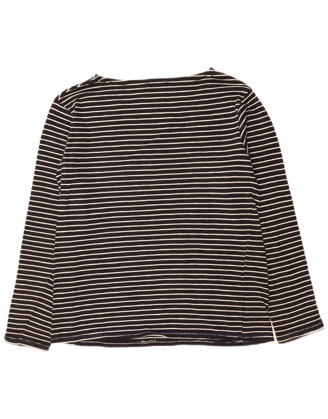 ZARA Womens Top Long Sleeve UK 14 Medium Black Pinstripe
