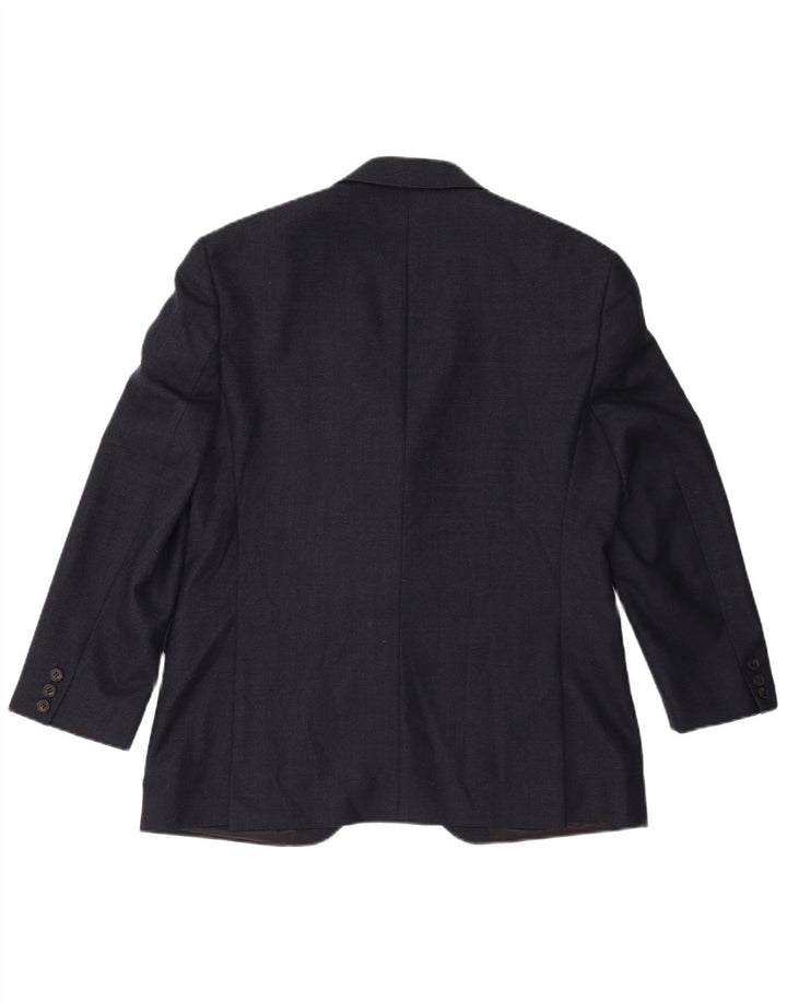 JAEGER Veste Blazer 2 Boutons Homme UK 40 Grande Laine Bleu Marine