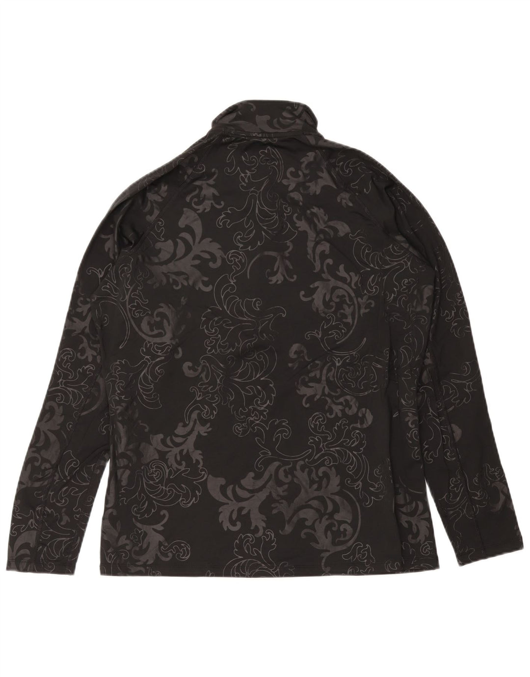 NIKE Haut de survêtement Dri Fit à col zippé pour femme UK 18 XL Noir Paisley