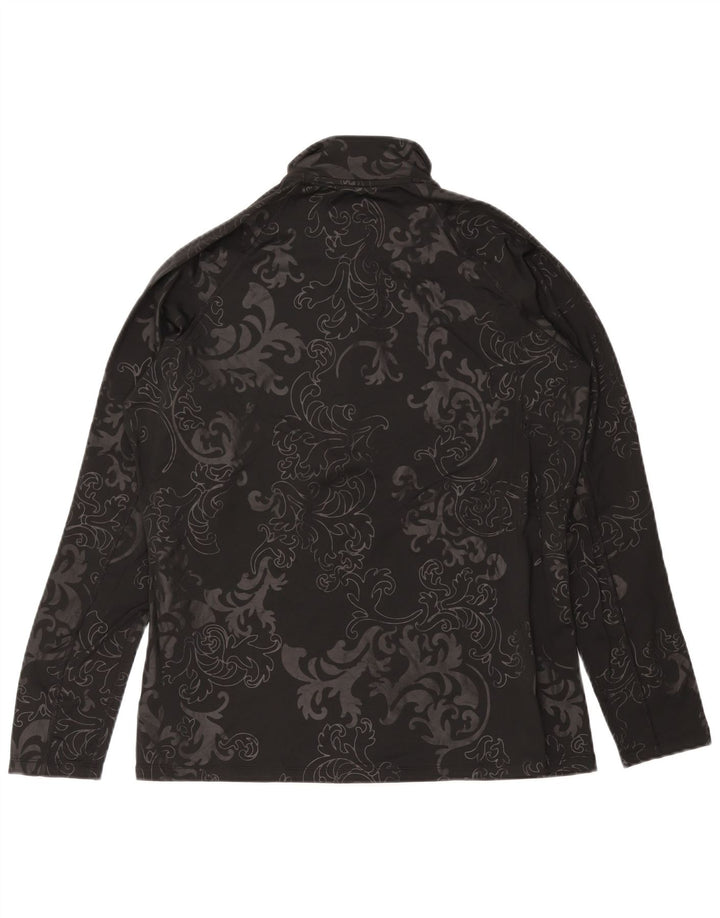 NIKE Haut de survêtement Dri Fit à col zippé pour femme UK 18 XL Noir Paisley