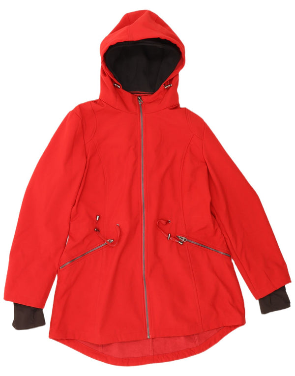 French Connection Veste de pluie à capuche coupe régulière pour femme UK 14 Large Rouge