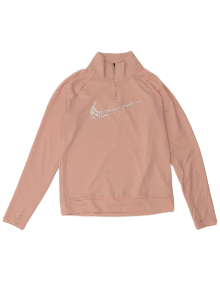 Nike Haut de survêtement surdimensionné à col zippé pour femme UK 6 XS Rose