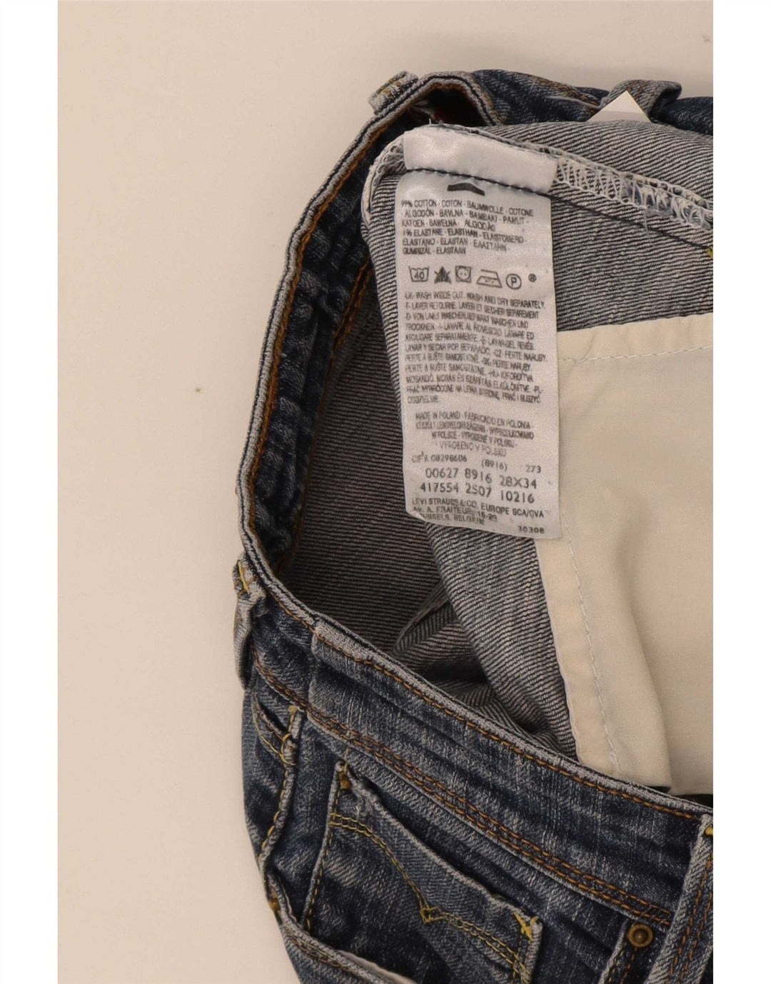 Levi's Jean Droit 627 Femme W28 L28 Bleu Coton