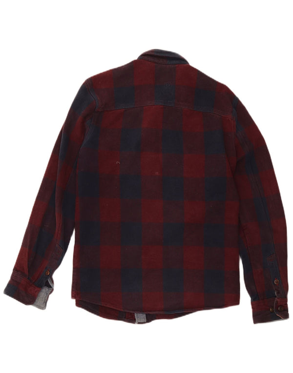 Fat Face Chemise classique en flanelle pour homme en coton à petits carreaux rouges