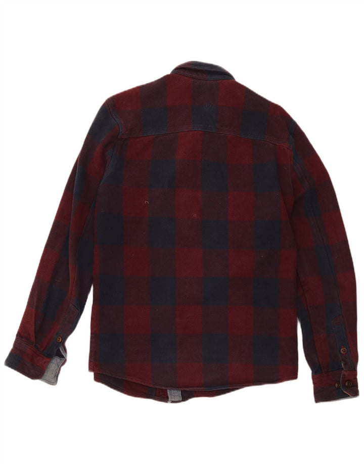 Fat Face Chemise classique en flanelle pour homme en coton à petits carreaux rouges