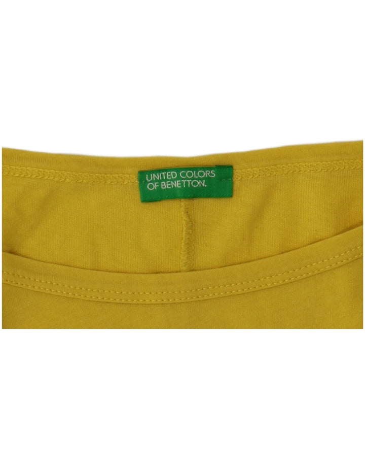 BENETTON Chemisier graphique pour femme UK 16 Large Jaune
