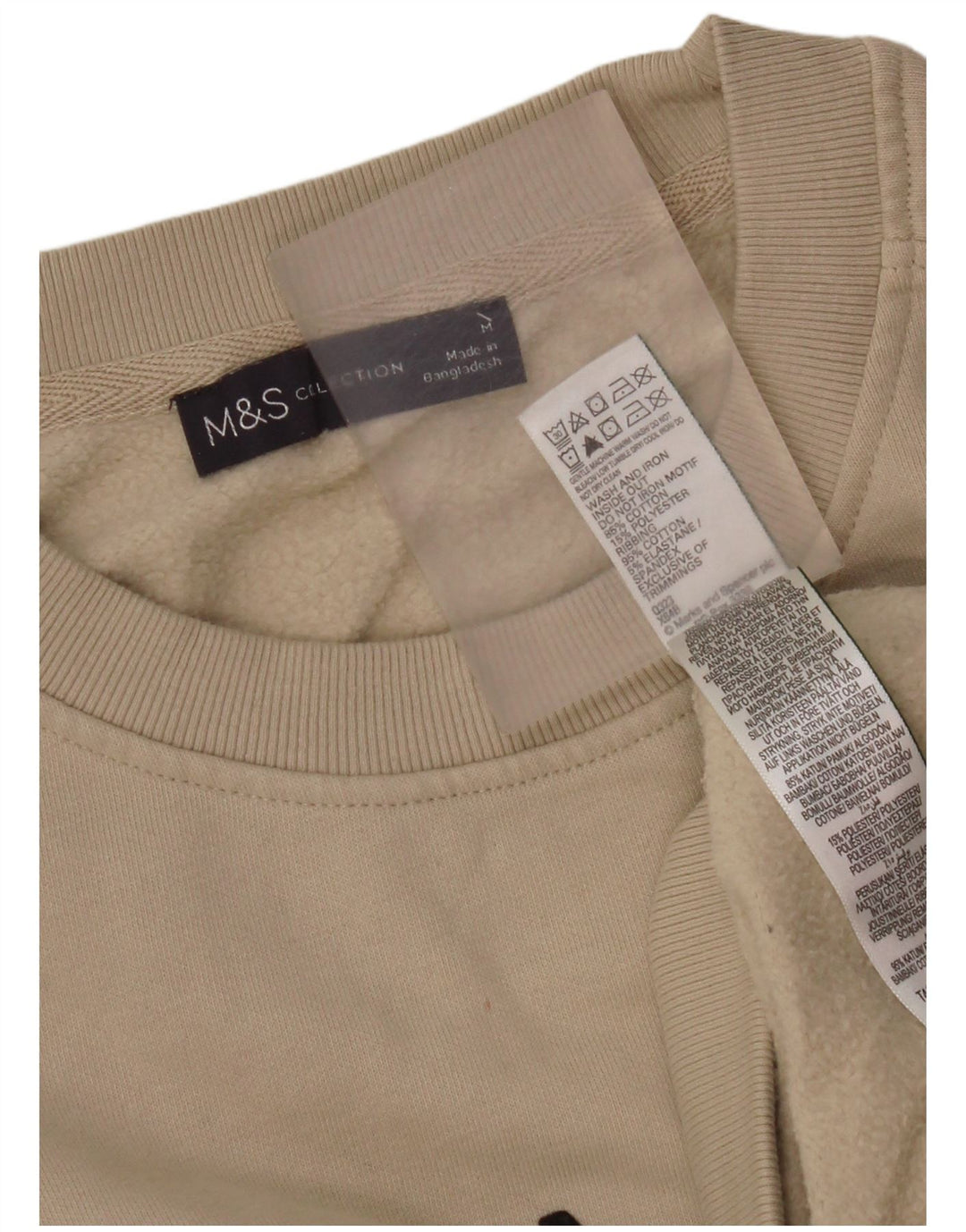 Marks & Spencer Sweat-Shirt Graphique Homme Beige Moyen Coton