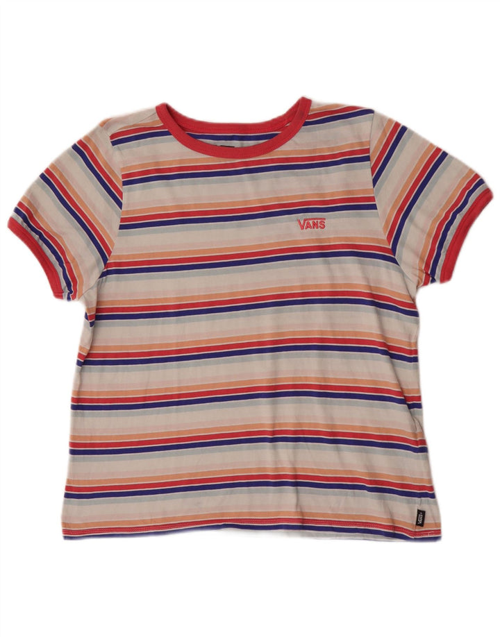 Vans T-Shirt Femme Top UK 14 Grand Coton Rayé Multicolore