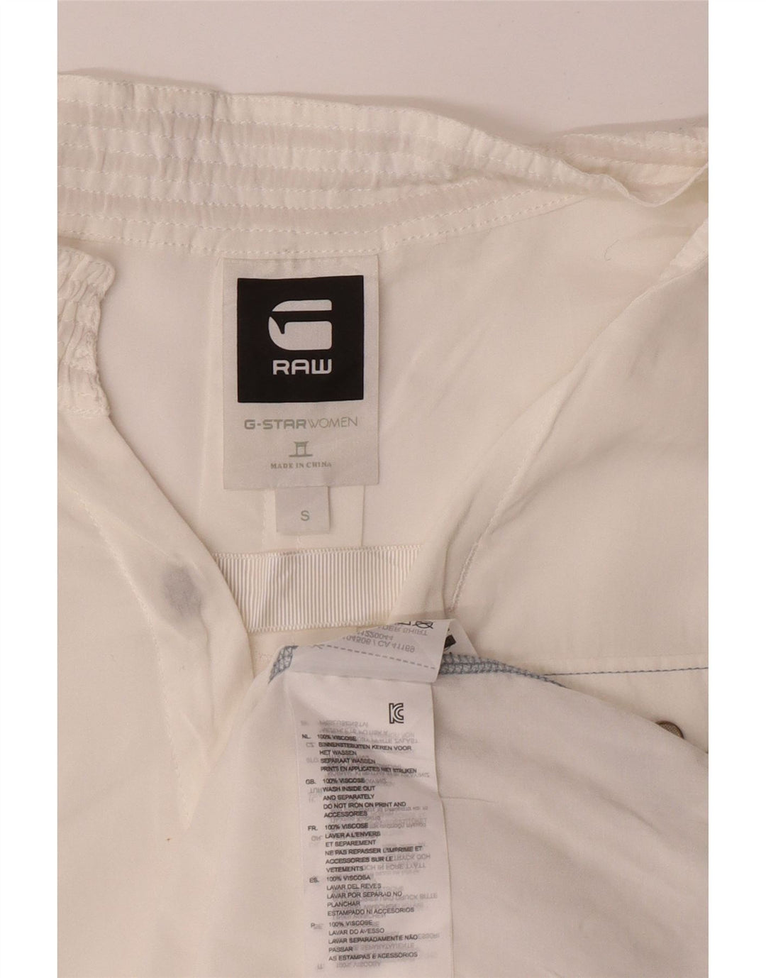 G-STAR Womens See Through Sleeveless Blouse Top UK 10 Small White Viscose