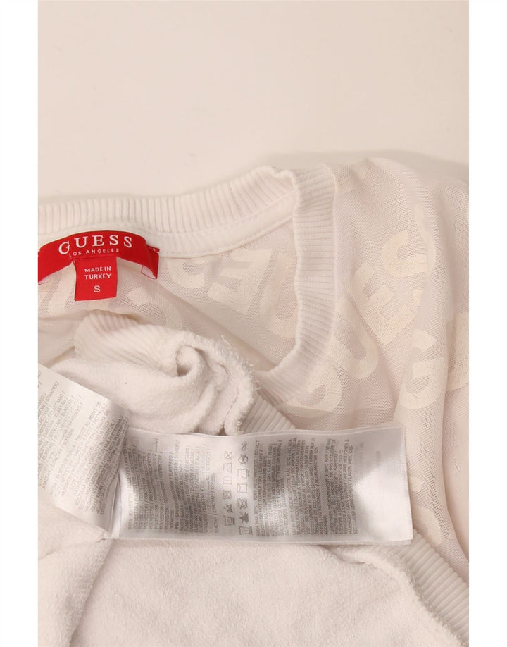 Guess Sweat-shirt graphique pour femme UK 10 Petit color block blanc