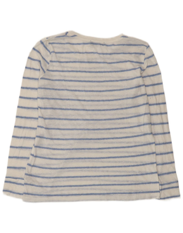 Marks & Spencer Chemisier Top UK 14 Medium Blanc Rayé Polyester Femme