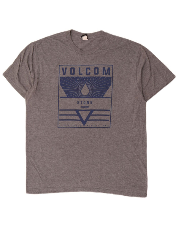 Volcom T-shirt graphique pour hommes, grand, gris, coton