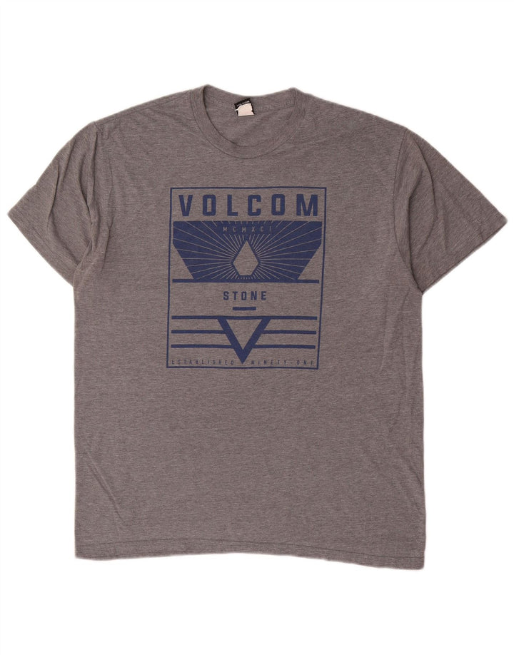 Volcom T-shirt graphique pour hommes, grand, gris, coton