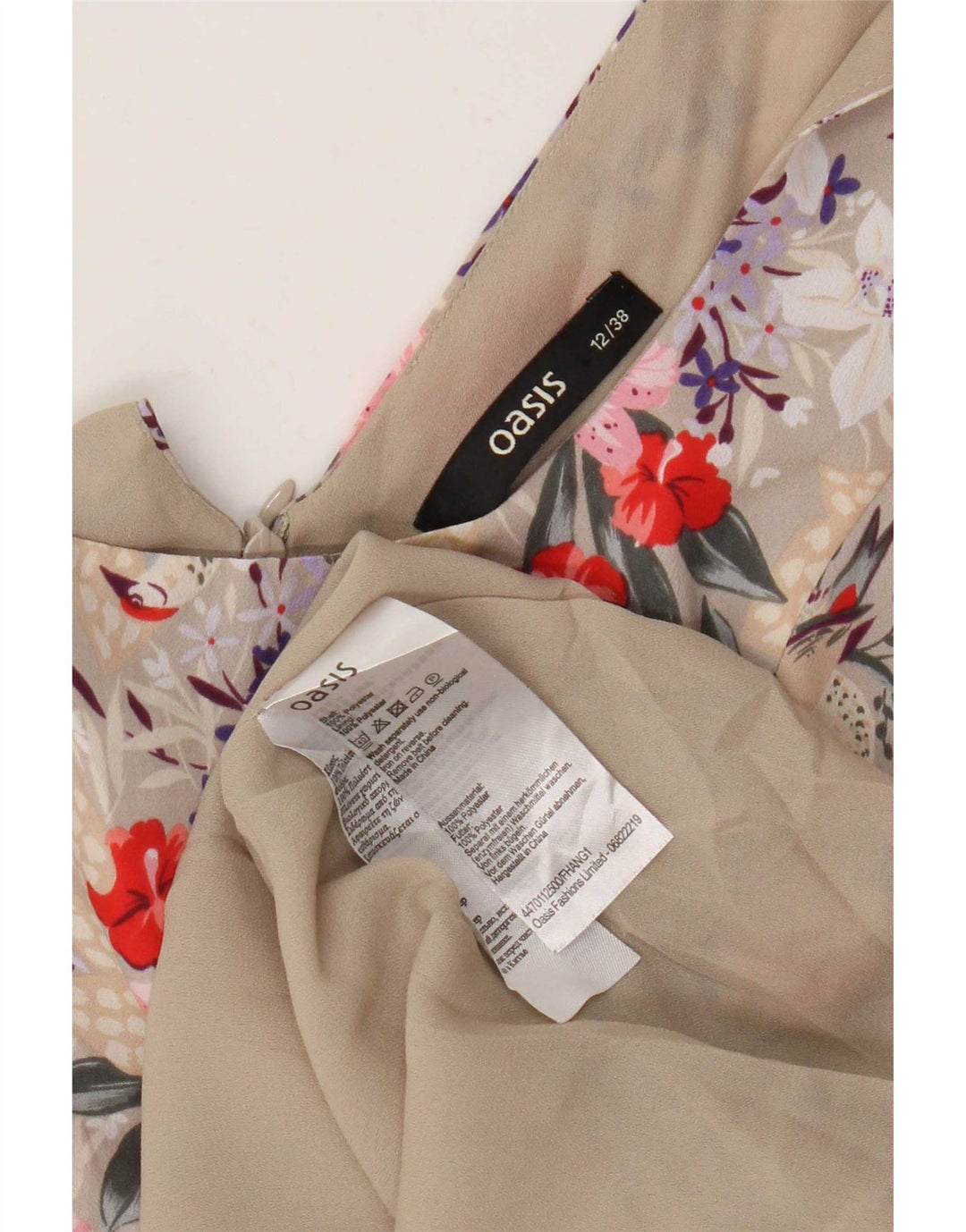 Oasis Robe d'été pour femme UK 42 Polyester floral beige moyen