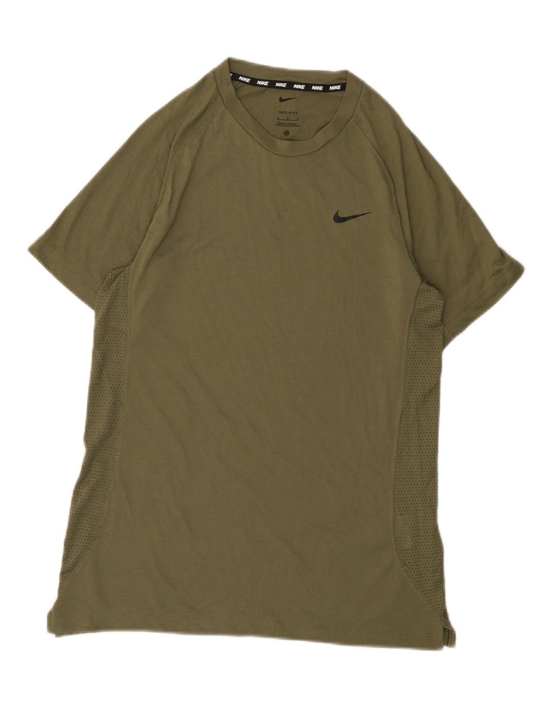 Nike Hommes Dri Fit T-Shirt Haut Kaki Moyen Polyester