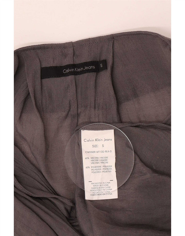 Calvin Klein Jeans Haut chemisier transparent surdimensionné pour femme UK 10 Petit Gris