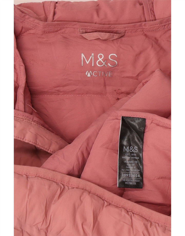 Marks & Spencer Veste matelassée à capuche pour femme UK 10 Small Rose Polyamide