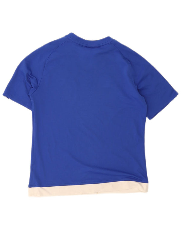 Adidas Garçon Climalite Graphic T-Shirt Top 13-14 ans Bleu Colorblock
