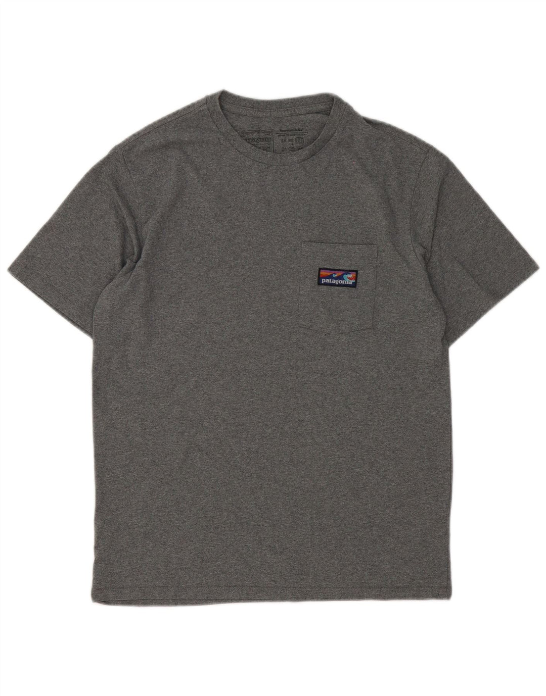 Patagonia Hommes Regular Fit T-Shirt Top Petit Gris Coton