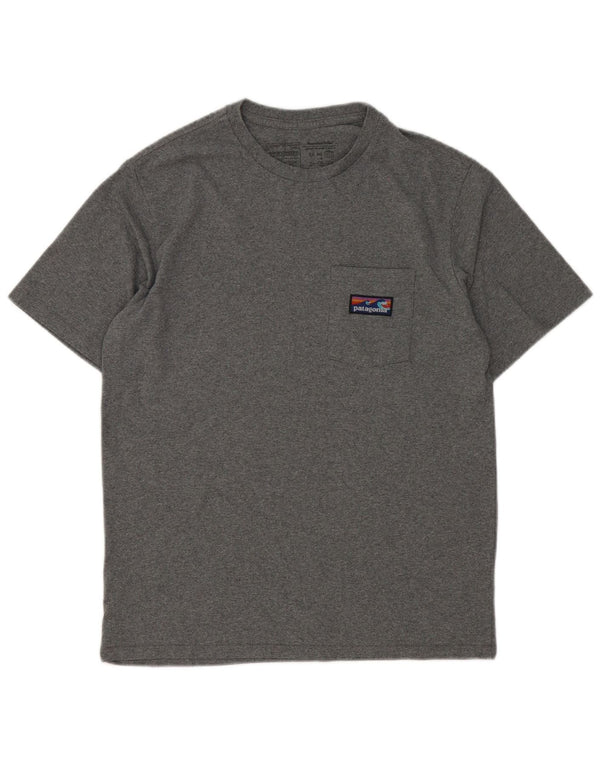 Patagonia Hommes Regular Fit T-Shirt Top Petit Gris Coton