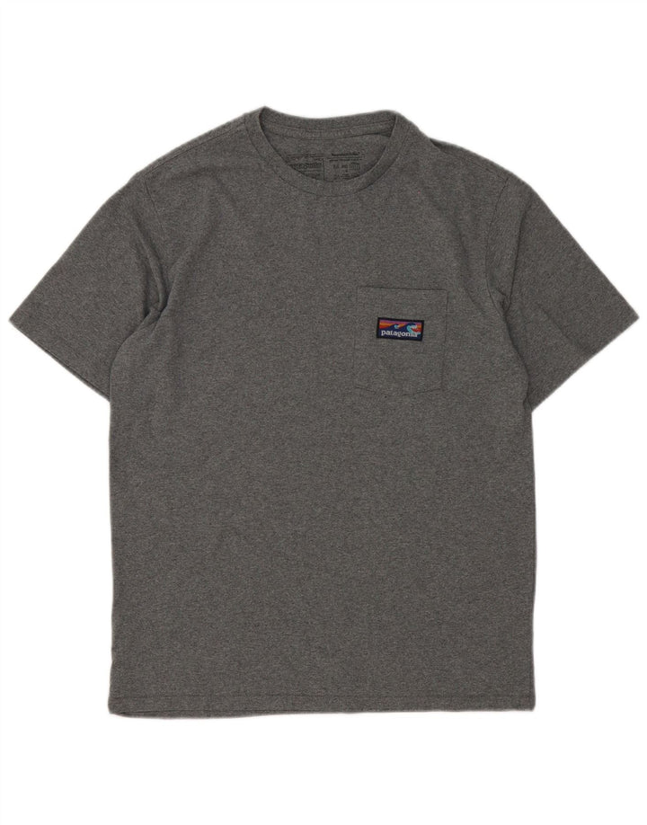 Patagonia Hommes Regular Fit T-Shirt Top Petit Gris Coton