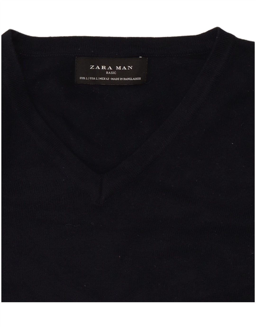 Zara Pull col V pour homme Bleu marine Taille L