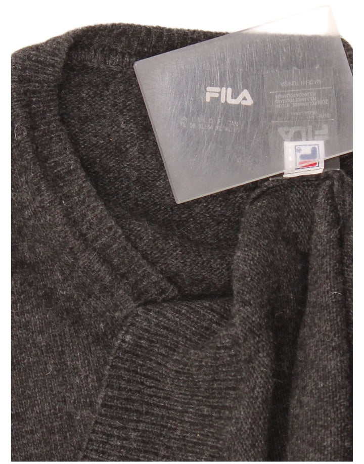 Fila Pull Col V Homme XL Noir Laine