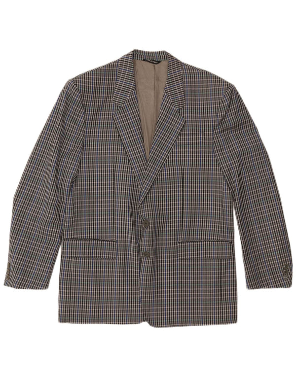 MARIO ZEGNA Veste Blazer 2 Boutons Homme IT 52 XL Laine à Carreaux Gris