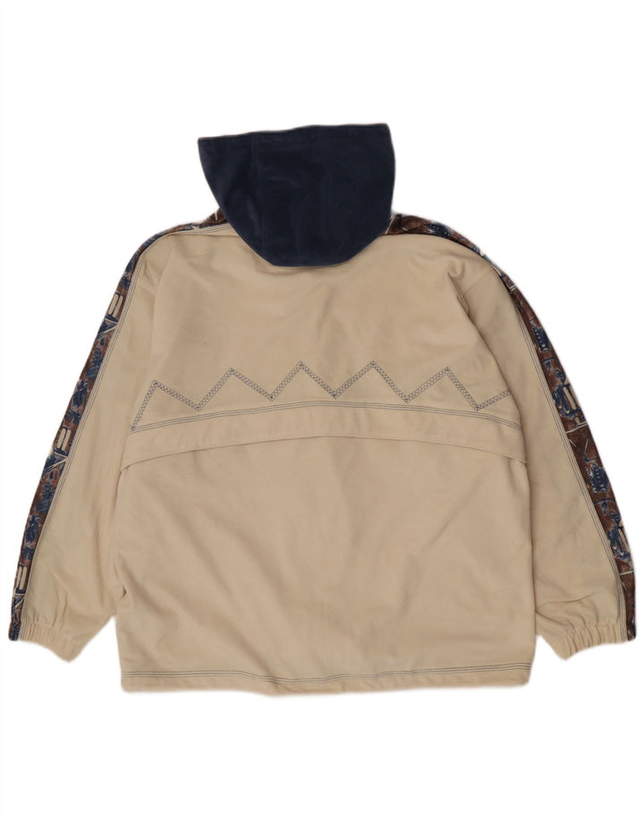 Diadora Veste de survêtement à capuche pour femme Large Beige Géométrique Polyester
