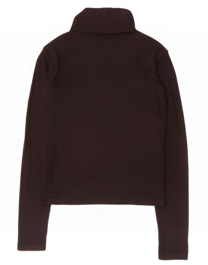 Zara Femme Top Manches Longues UK 12 Medium Noir Viscose