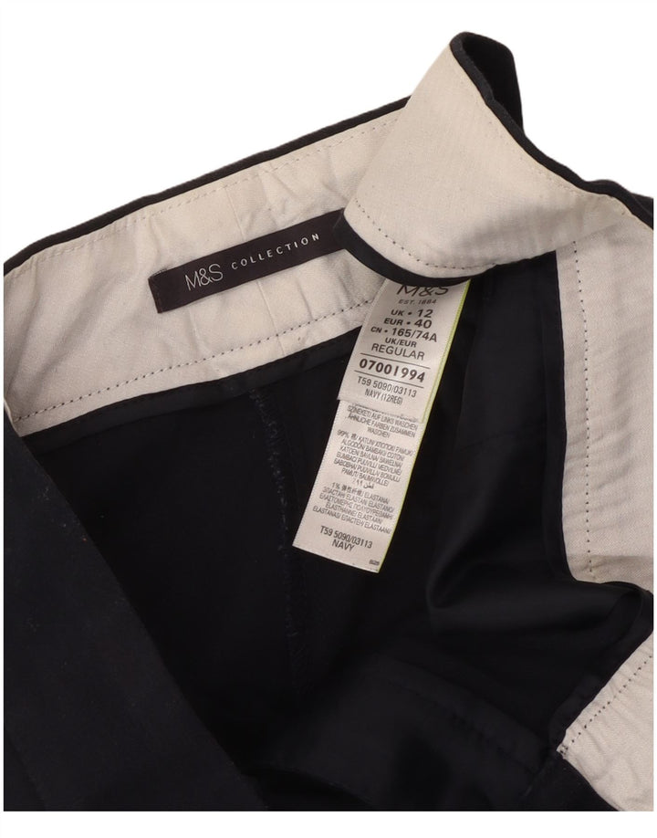 Marks & Spencer Pantalon Capri Femme UK 12 Medium W34 L22 Bleu Marine