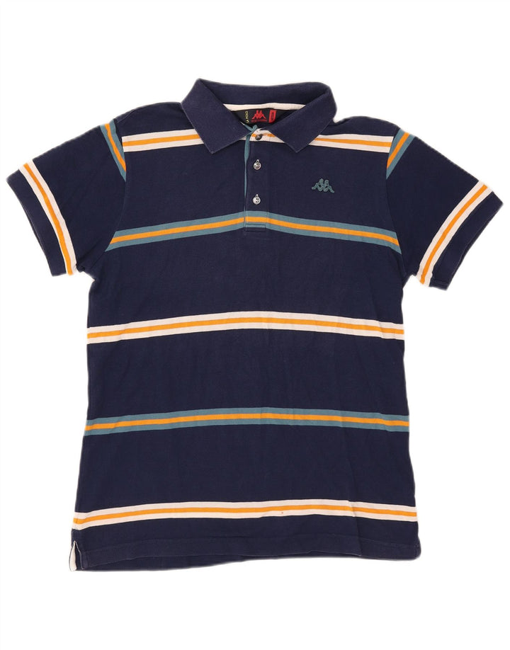 Kappa Polo Homme Rayé Bleu Marine Moyen