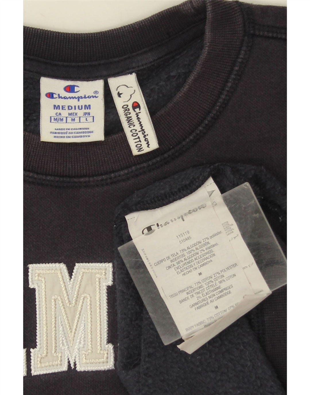 Champion Sweat-Shirt Graphique Homme Bleu Marine Moyen Coton