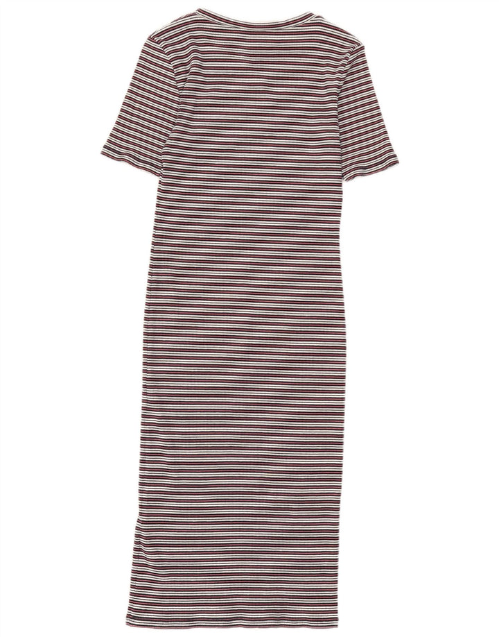 Oasis Robe Maxi Moulante Femme UK 12 Moyen Multicolore Rayé Coton