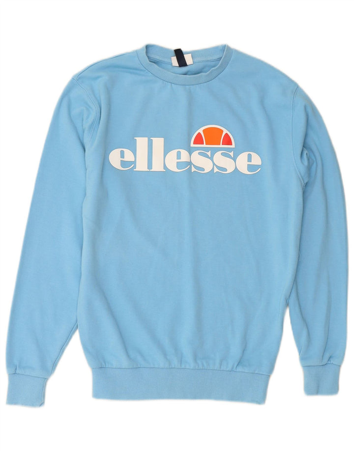 ELLESSE Sweat-shirt graphique pour femme UK 8 Small Bleu Coton
