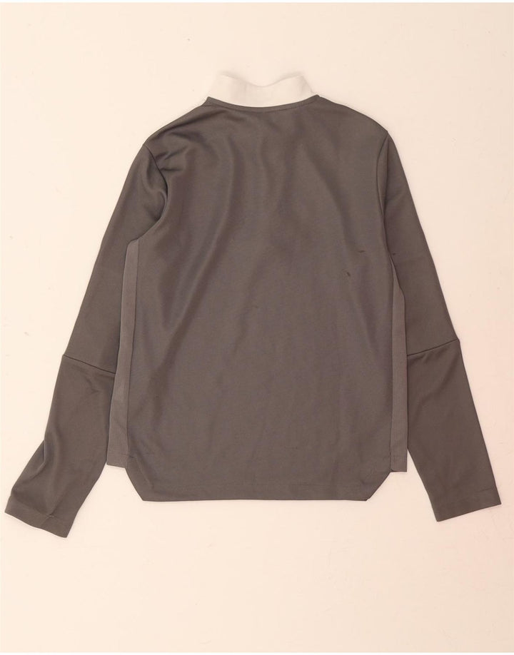 ADIDAS Boys Aeroready Zip Neck Pullover Tracksuit Top 9-10 Years Grey Vintage Adidas and Second-Hand Adidas from Messina Hembry 