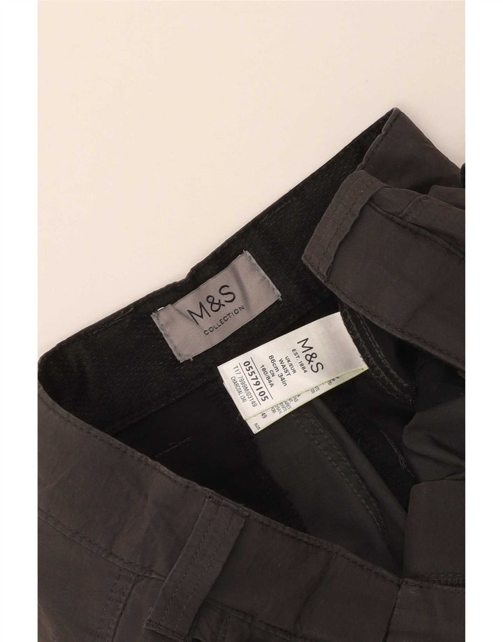 Marks & Spencer Short cargo pour homme W34 en coton gris moyen