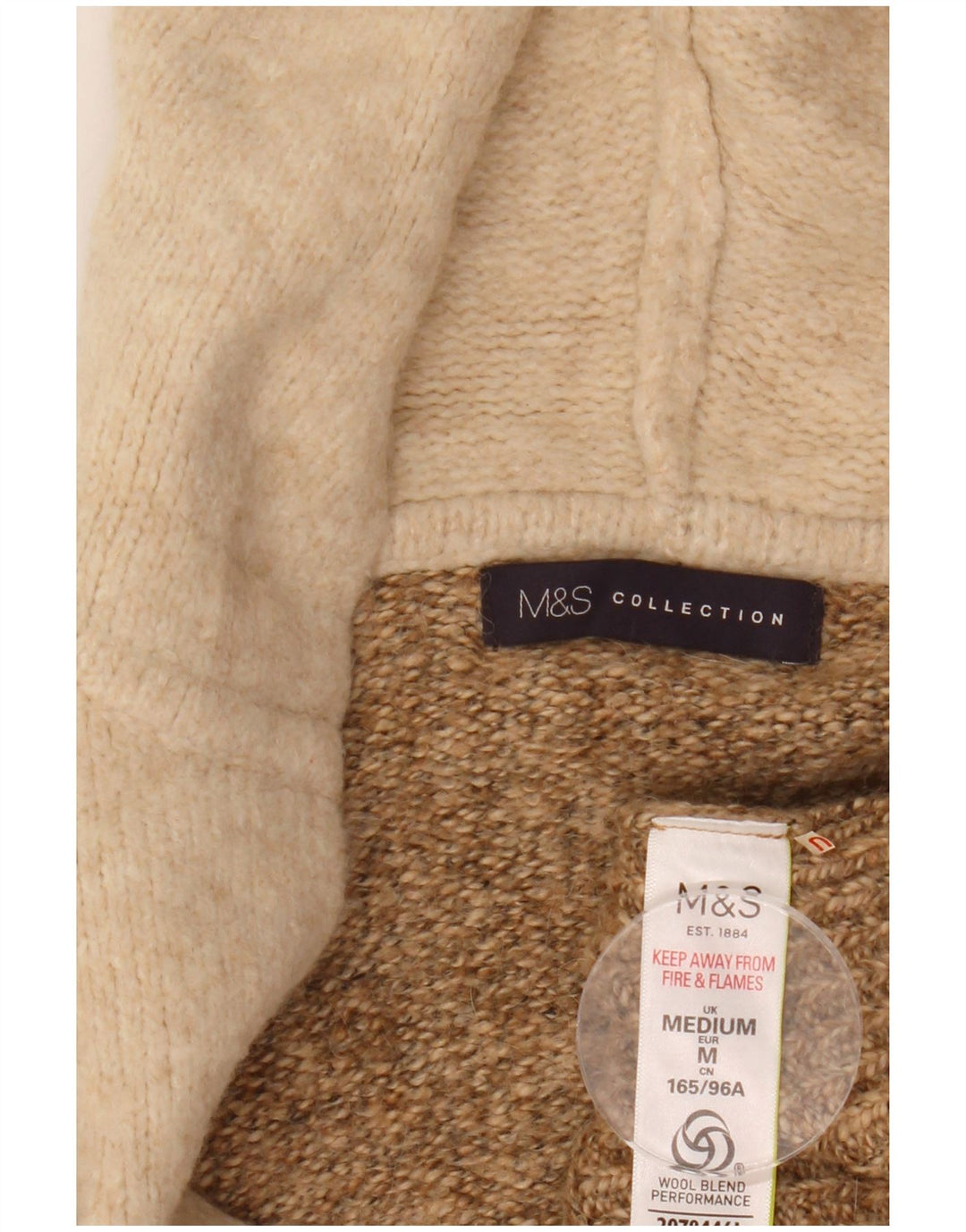 Marks & Spencer Pull cardigan long pour femme UK 14 Beige moyen