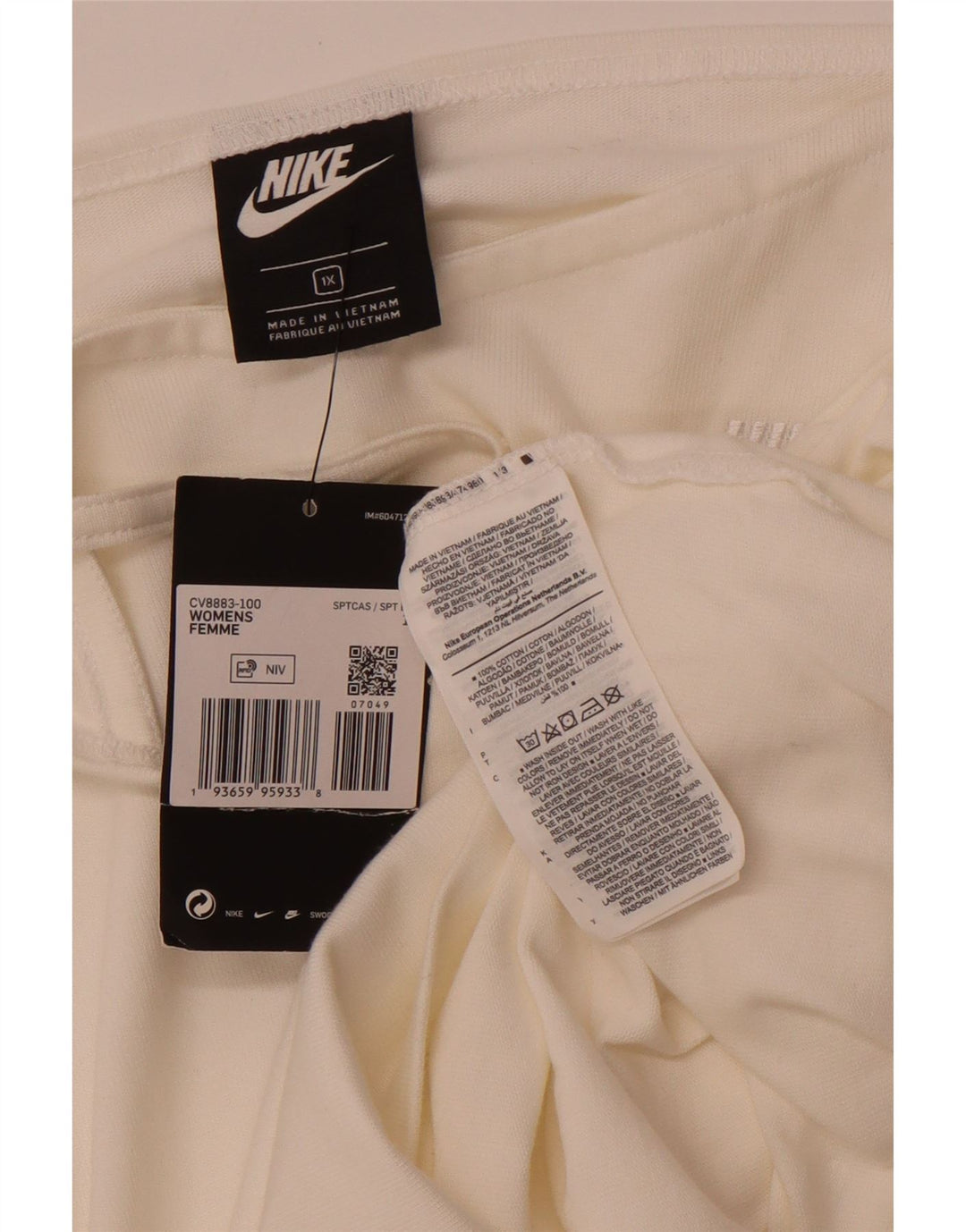 NIKE Womens Cami Top UK 18 XL Coton Blanc Cassé