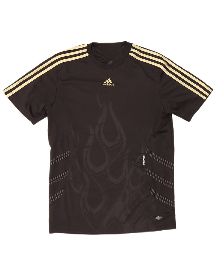 Adidas T-shirt à motif abstrait pour homme, petit, noir, polyester