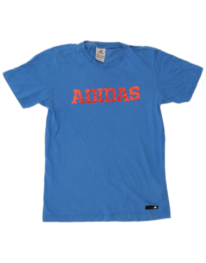 Adidas T-shirt graphique pour homme en coton bleu petit