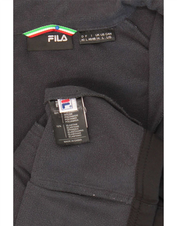 Fila Veste de survêtement pour femme UK 14 Large Noir Nylon