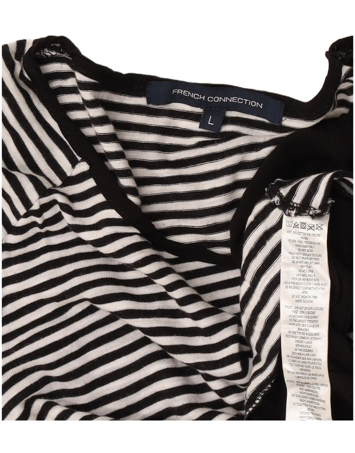 French Connection Tunique pour femme UK 46 Grand coton rayé blanc