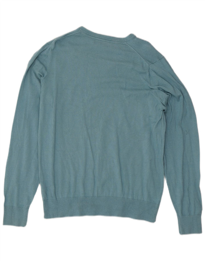 Marks & Spencer Pull Autograph Col V Homme Bleu Moyen Coton