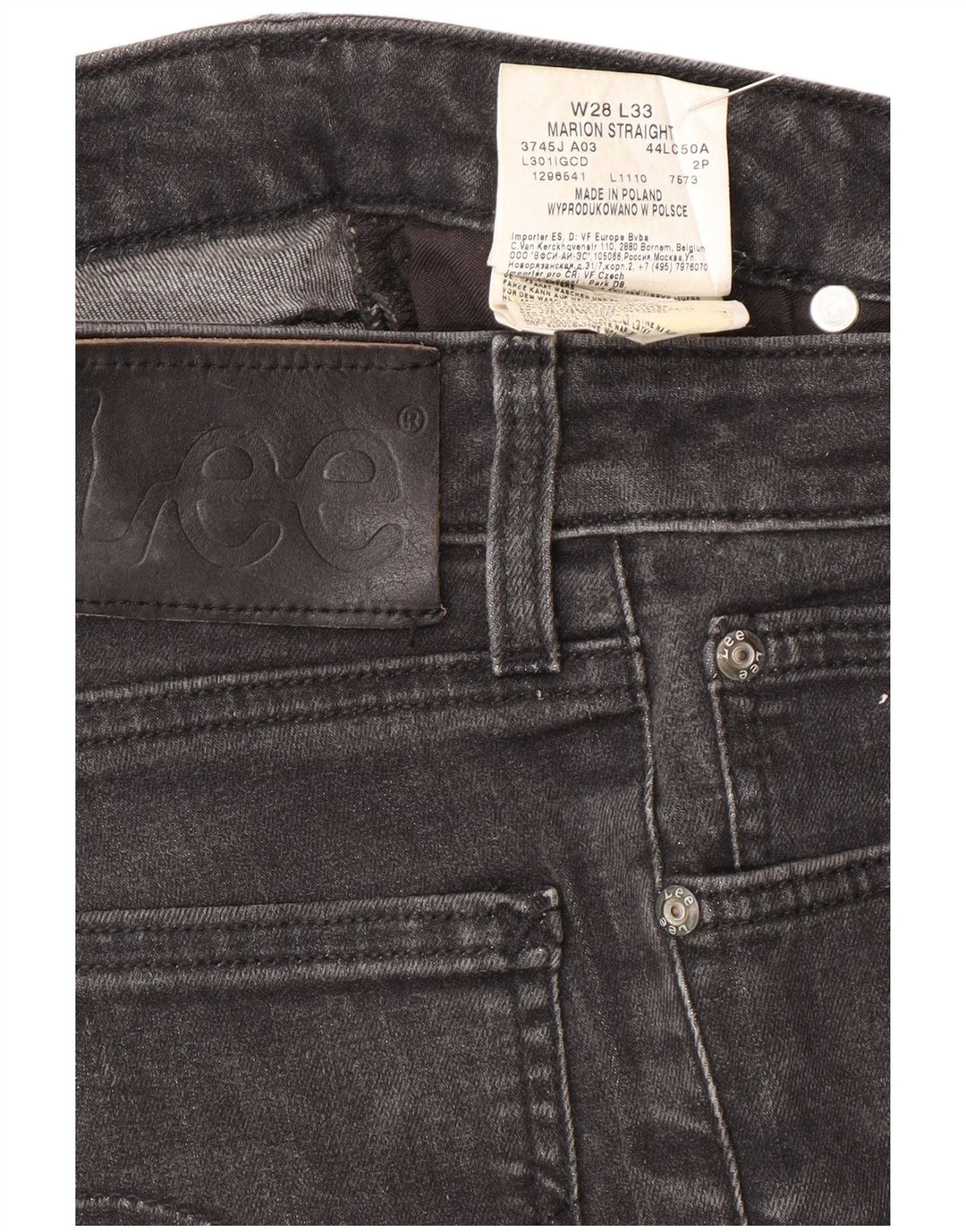 Lee Jean Droit Marion Femme W28 L33 Gris Coton