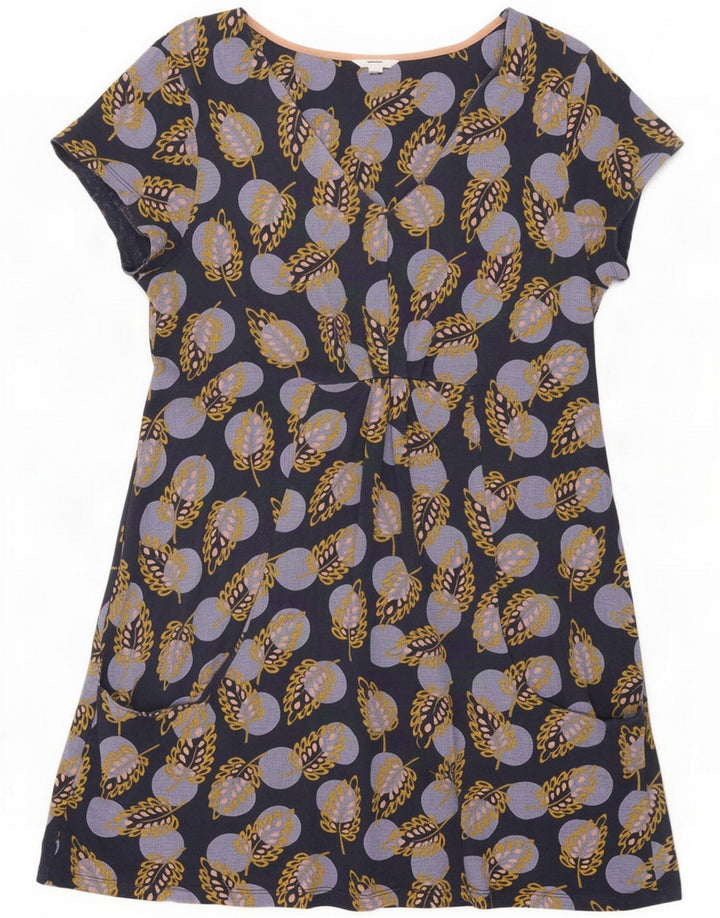 White Stuff Womens Abstract Pattern Shift Dress UK 16 Large Blue Cotton