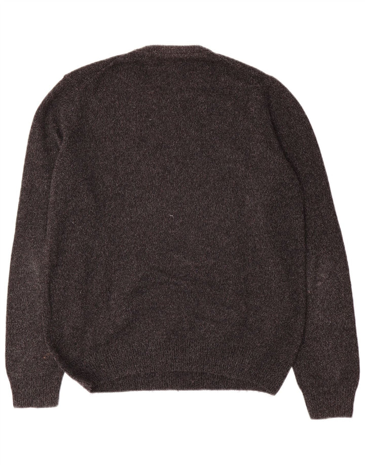 Trussardi Pull Col Ras Du Cou Large Laine Mouchetée Gris