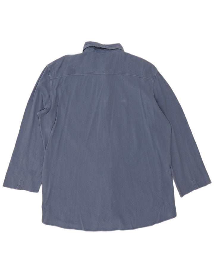 Fay Chemise à manches 3/4 pour homme 2XL Bleu Coton